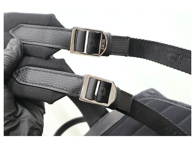 Dior Zaino Rolltop Oblique Jacquard Nero - vista 13