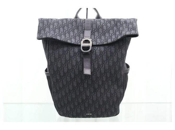 Dior Zaino Rolltop Oblique Jacquard Nero - vista 2