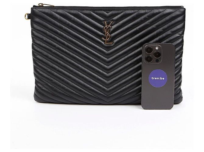 Autre Marque Portadocumenti Cassandra in pelle matelassé Nero Oro - vista 11