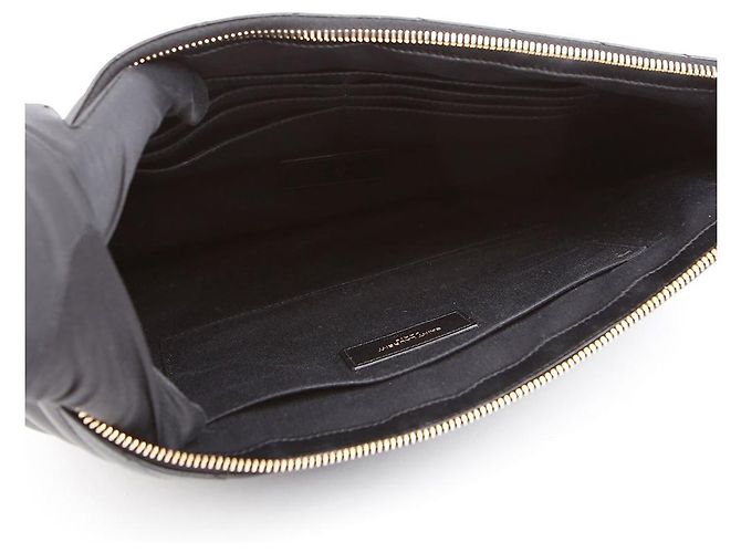 Autre Marque Portadocumenti Cassandra in pelle matelassé Nero Oro - vista 12