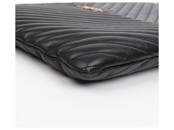 Autre Marque Portadocumenti Cassandra in pelle matelassé Nero Oro - vista 8