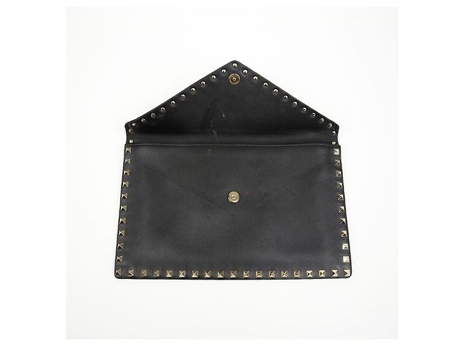 Valentino Clutch a Busta Rockstud in Pelle Nera - vista 10