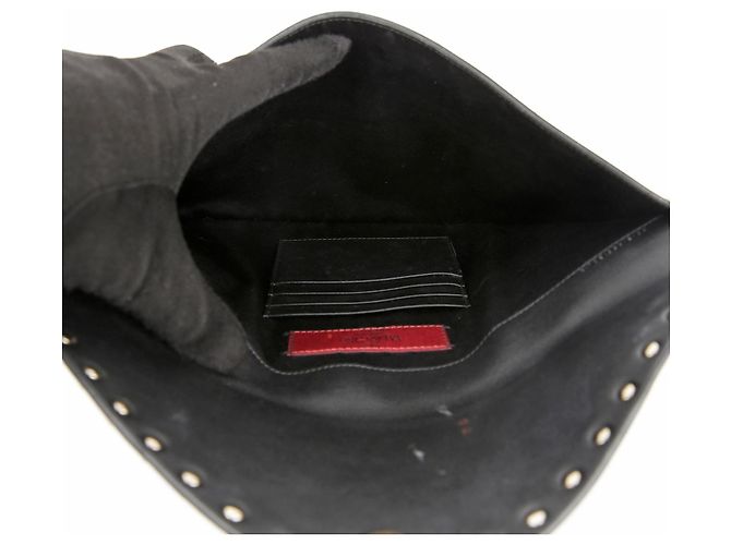 Valentino Clutch a Busta Rockstud in Pelle Nera - vista 12