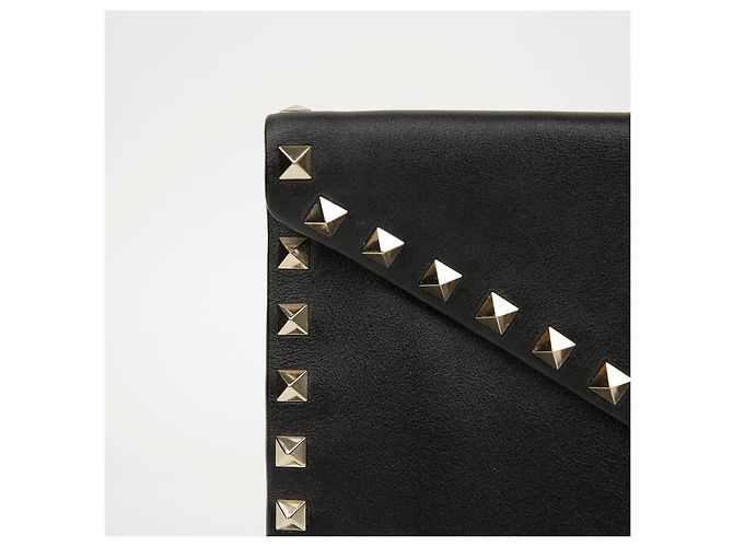 Valentino Clutch a Busta Rockstud in Pelle Nera - vista 2