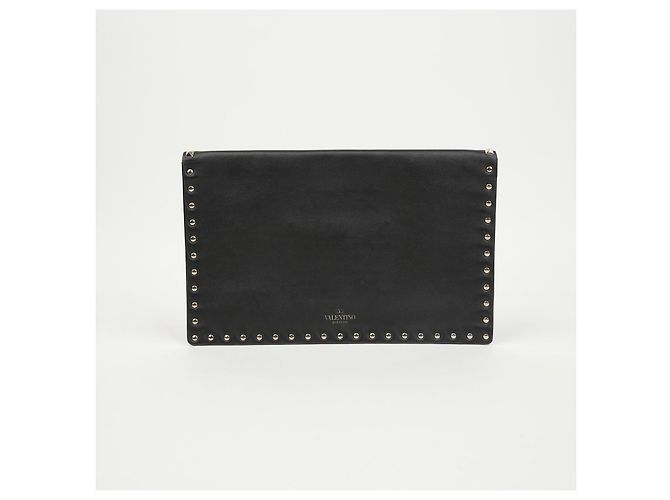 Valentino Clutch a Busta Rockstud in Pelle Nera - vista 4