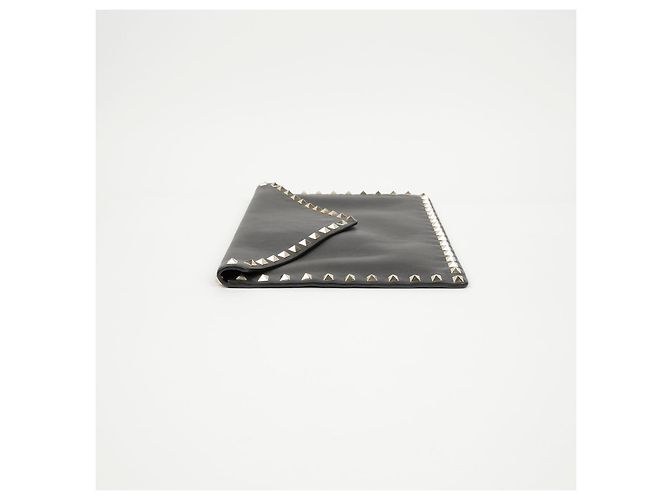 Valentino Clutch a Busta Rockstud in Pelle Nera - vista 6