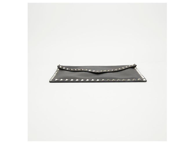 Valentino Clutch a Busta Rockstud in Pelle Nera - vista 8