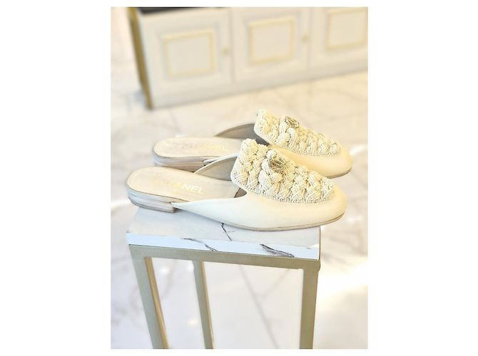 Mule Chanel perlate Cream - vista 3