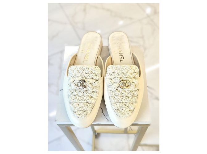 Mule Chanel perlate Cream - vista 4