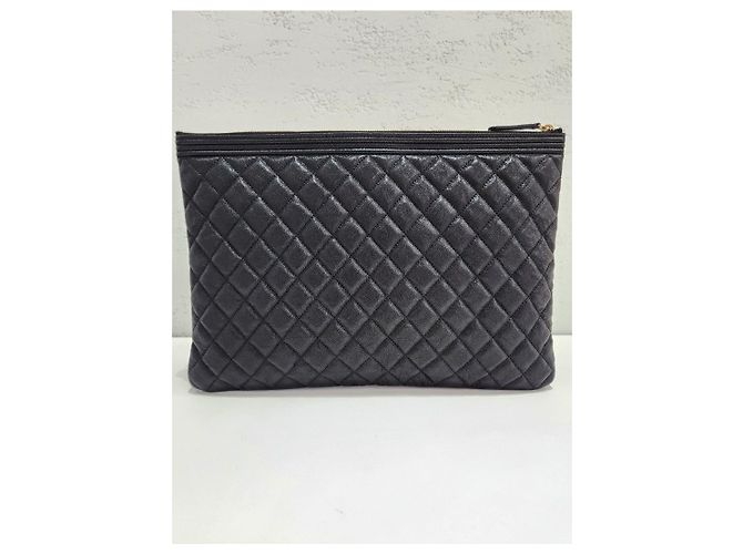 Chanel Boy Caviar Gold Large Clutch Series - vista 6