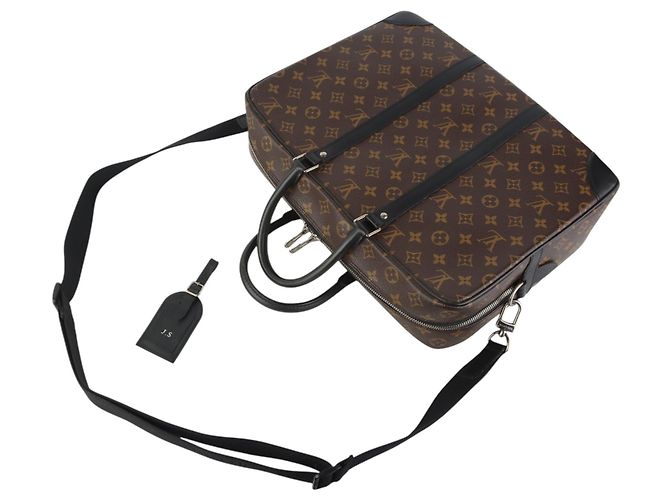 Louis Vuitton Monogram Macassar Porte Document Voyage GM Document Bag - vista 4