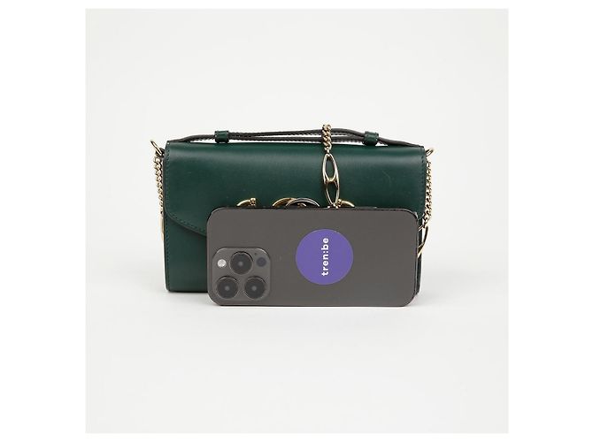 Gucci Mini Borsa a Tracolla Jumi in Pelle Verde - vista 10