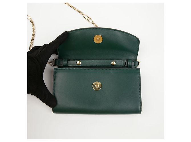 Gucci Mini Borsa a Tracolla Jumi in Pelle Verde - vista 11