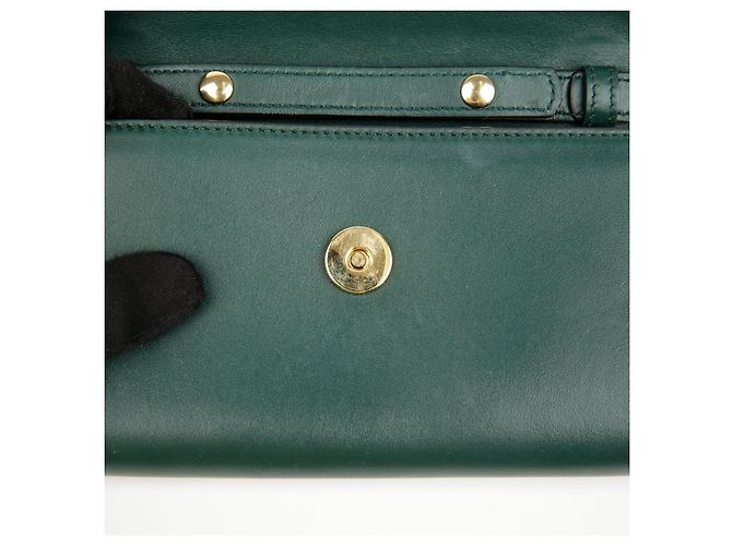 Gucci Mini Borsa a Tracolla Jumi in Pelle Verde - vista 12