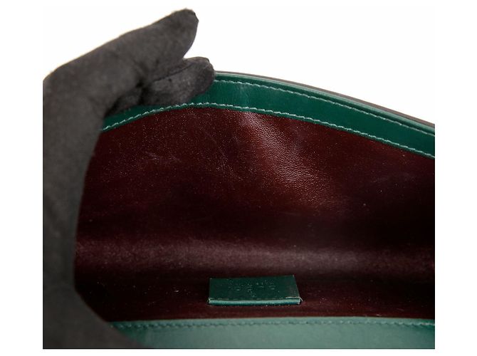 Gucci Mini Borsa a Tracolla Jumi in Pelle Verde - vista 14