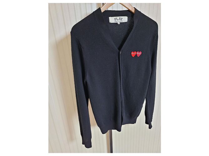 Comme Des Garcons Herren-Cardigan Schwarz Double Wool - Ansicht 4