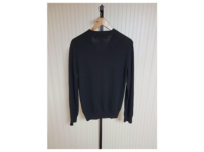 Comme Des Garcons Herren-Cardigan Schwarz Double Wool - Ansicht 5