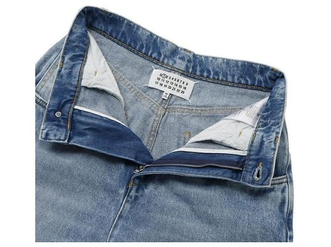 Maison Martin Margiela Vaqueros de denim con detalle de corte - vista 6