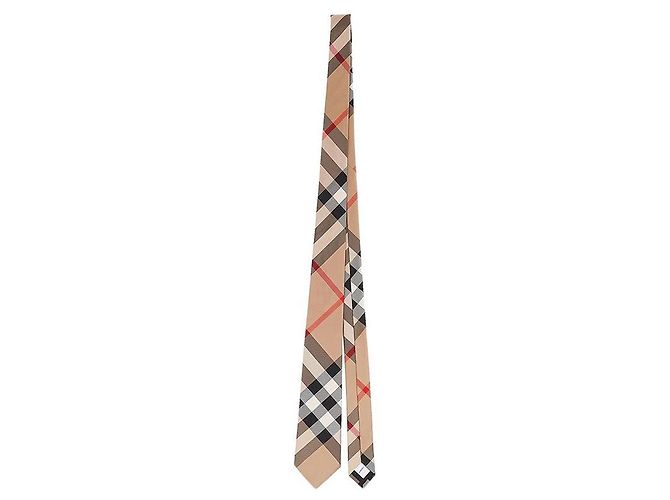 Cravatta in seta Burberry a quadri - vista 8