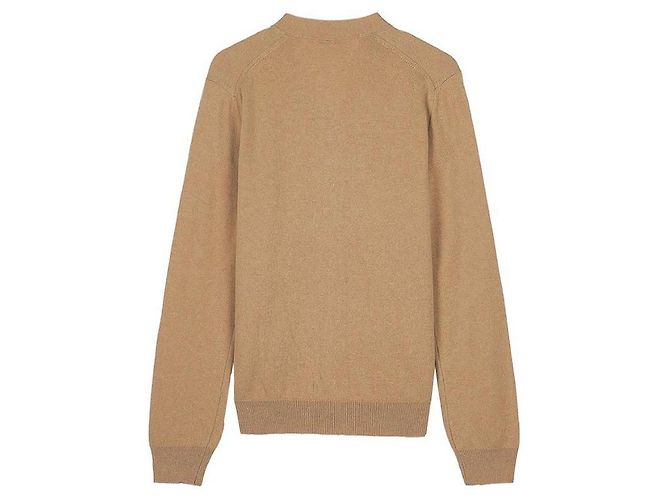 Comme Des Garcons CAMEL Unisex Cardigan mit weißem Herz-Patch - Ansicht 2