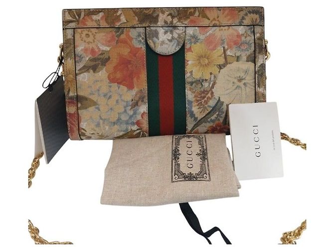 Gucci Mini Borsa a Tracolla Ophidia GG Flora con Catena Dorata - vista 2