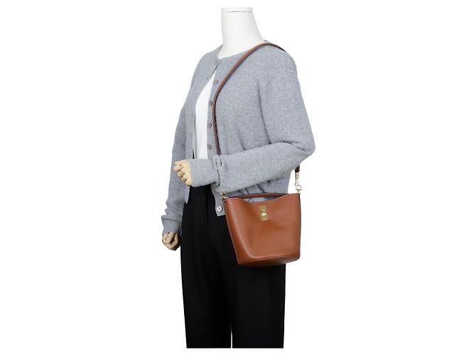 Céline Borsa a tracolla Tote Tin Bucket Brown - vista 15