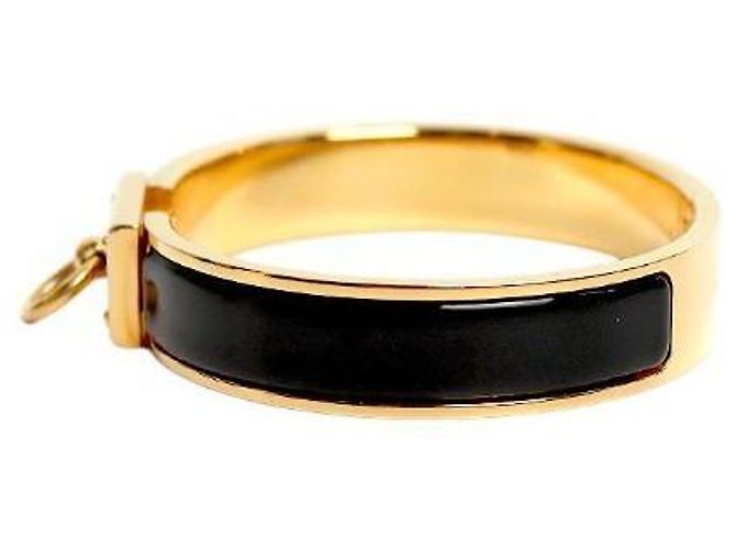 Bracciale Hermès Click H Nero e Oro - vista 2