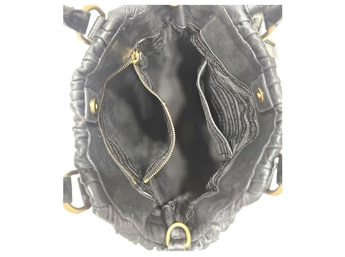 Prada Borsa a tracolla Nappa Gofer Gold - vista 10