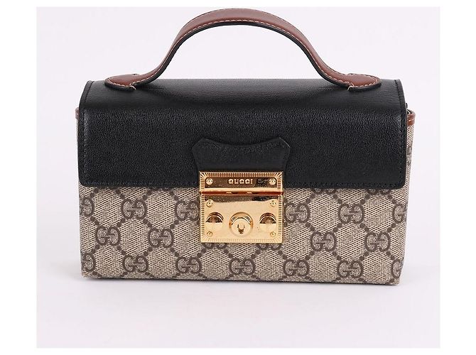 Padlock Gucci Mini mala de mão com cadeado GG e ferragens douradas - vista 2