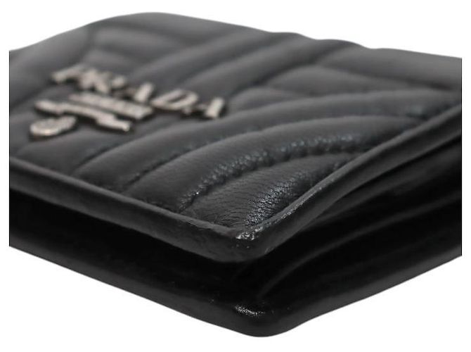 Cartera Prada Diagram de cuero negro - vista 5