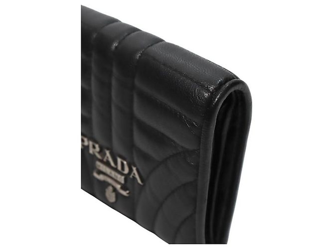 Cartera Prada Diagram de cuero negro - vista 6
