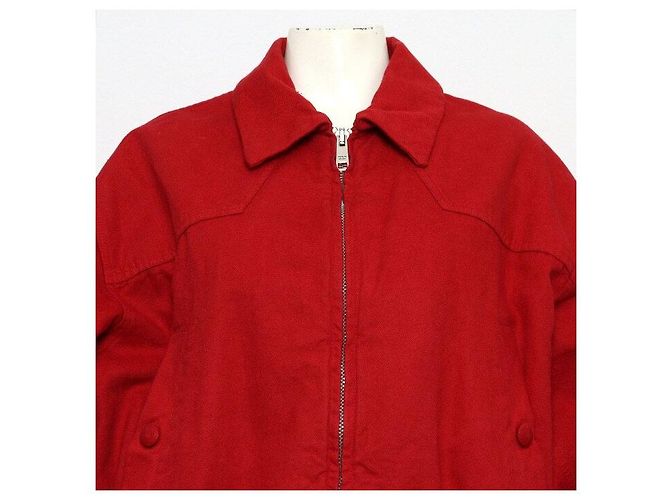 Prada Rote Canvas Trucker Jacke für Damen - Ansicht 2