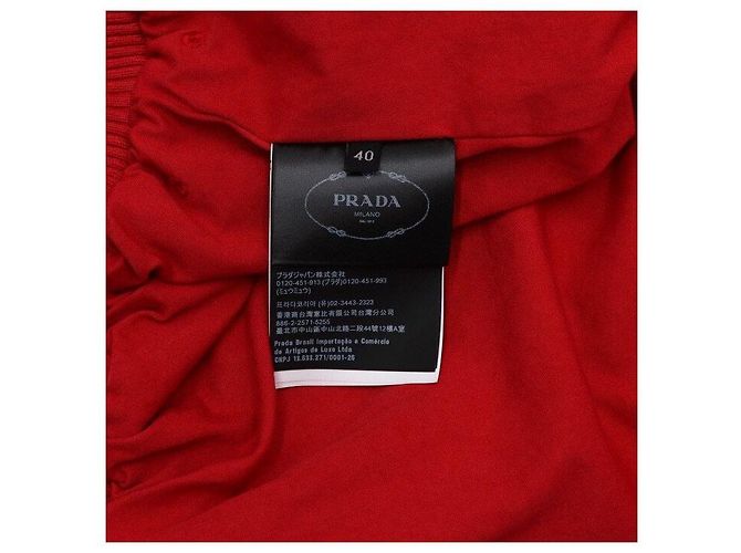 Prada Rote Canvas Trucker Jacke für Damen - Ansicht 7