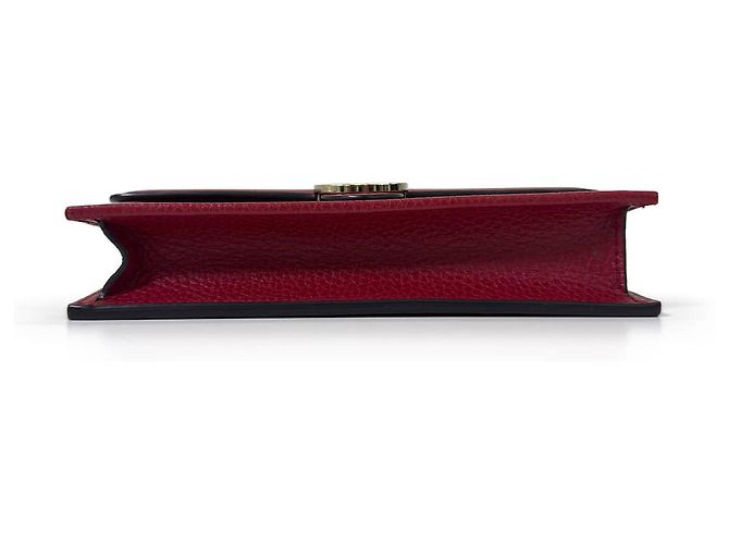 Gucci Borsa Crossbody in pelle Interlocking con patta e catena Rossa - vista 8