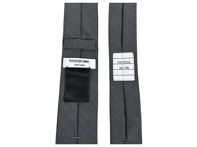 Thom Browne Wool Tie Medium Grey - view 5