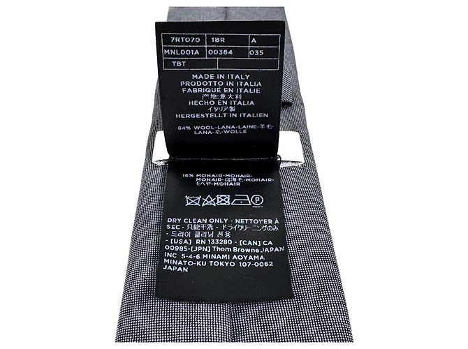 Thom Browne Wool Tie Medium Grey - view 6
