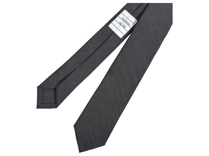 Thom Browne Wool Tie Medium Grey - view 9