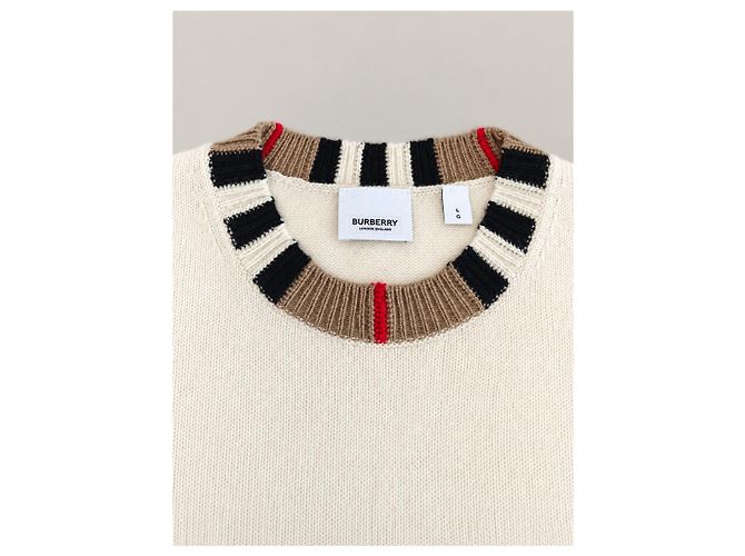 Burberry Strickpullover für Damen aus Wolle und Kaschmir, Natural White - Ansicht 10