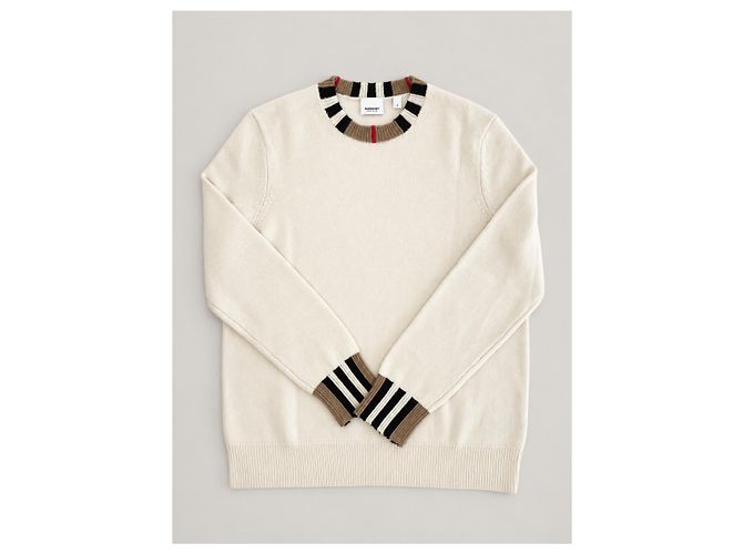 Burberry Strickpullover für Damen aus Wolle und Kaschmir, Natural White - Ansicht 9