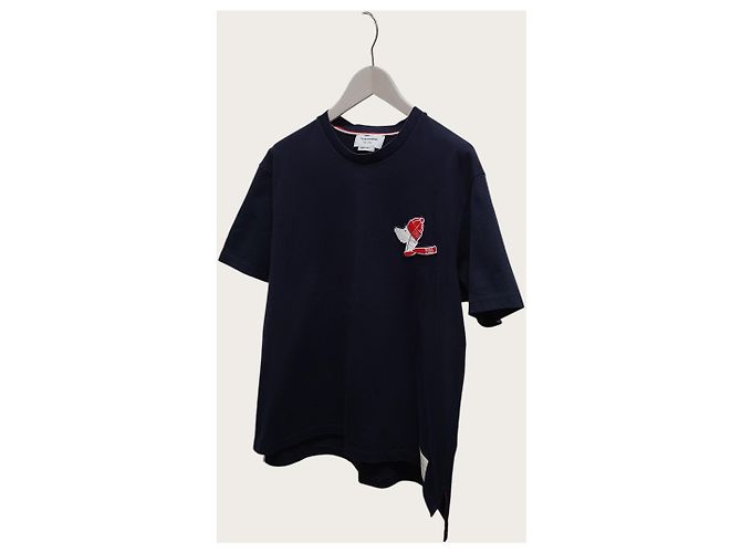 Thom Browne Navy Hector Patch Baumwoll-T-Shirt - Ansicht 2