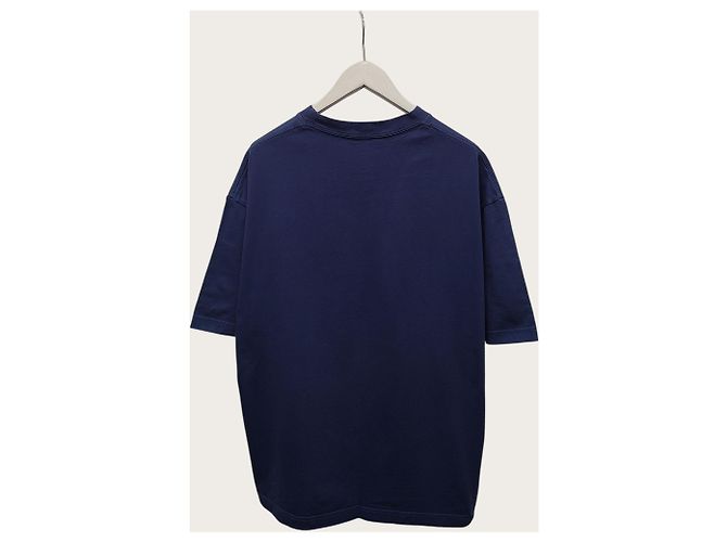 Balenciaga Blaues T-Shirt mit BB Lettering Sticklogo - Ansicht 4