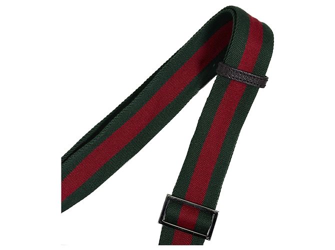Gucci Borsa a tracolla a righe jacquard logo GG Marrone - vista 10