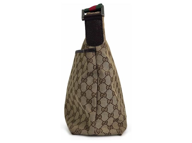 Gucci Borsa a tracolla a righe jacquard logo GG Marrone - vista 7