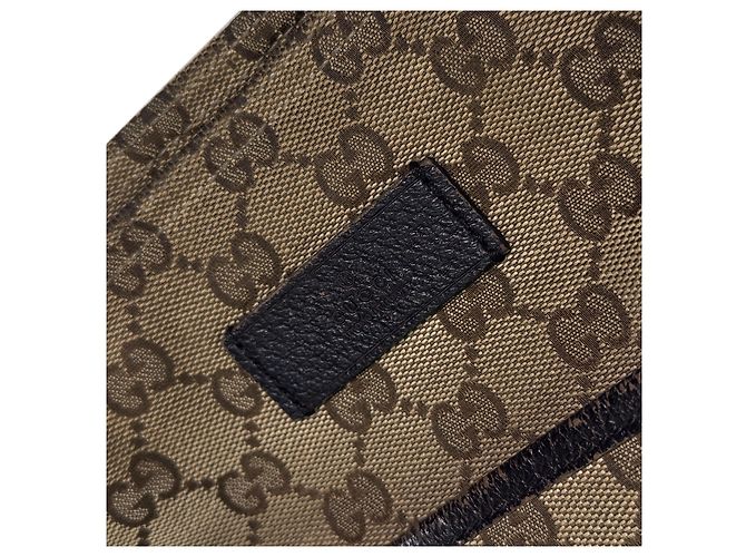 Gucci Borsa a tracolla a righe jacquard logo GG Marrone - vista 9