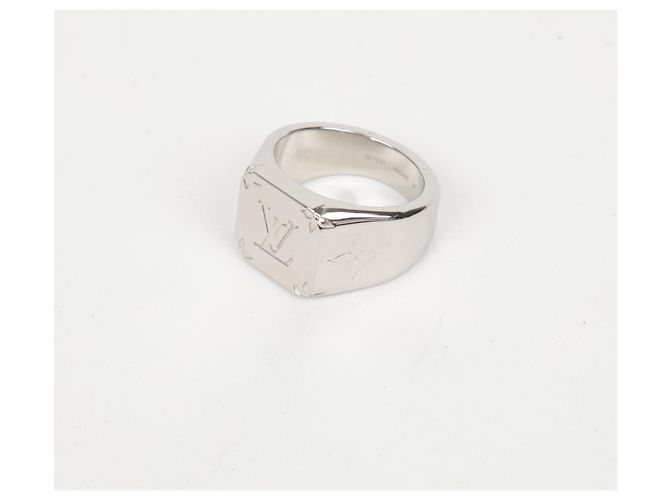 Louis Vuitton Siegelring aus Silber mit eingraviertem Monogramm - Ansicht 4