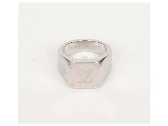 Louis Vuitton Siegelring aus Silber mit eingraviertem Monogramm - Ansicht 5