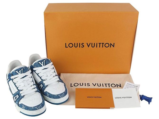 Louis Vuitton Baskets Denim LV Trainer Taille - vue 8