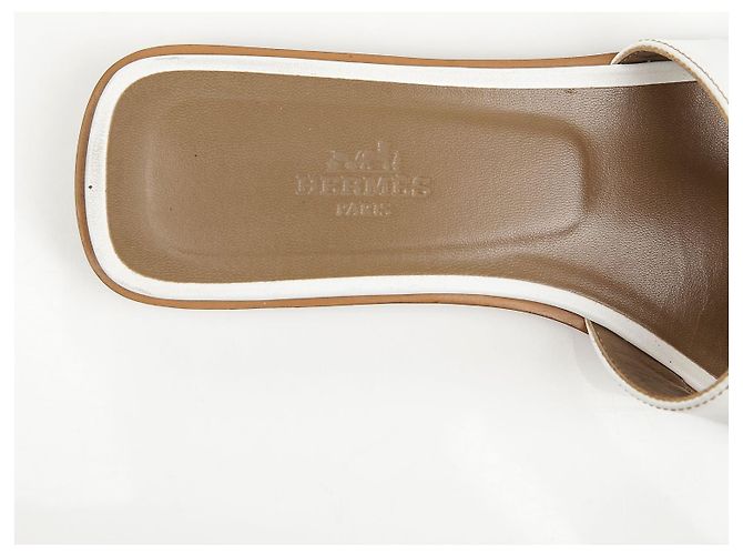 Hermès Sandali Oran in pelle di vitello White - vista 13