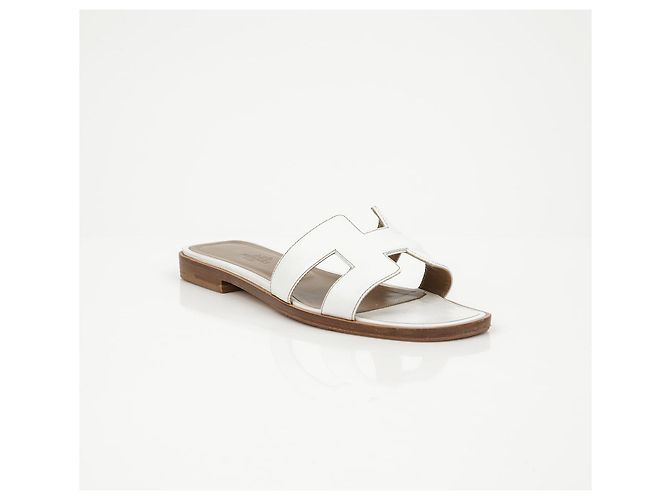 Hermès Sandali Oran in pelle di vitello White - vista 2