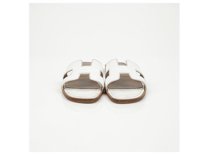 Hermès Sandali Oran in pelle di vitello White - vista 4